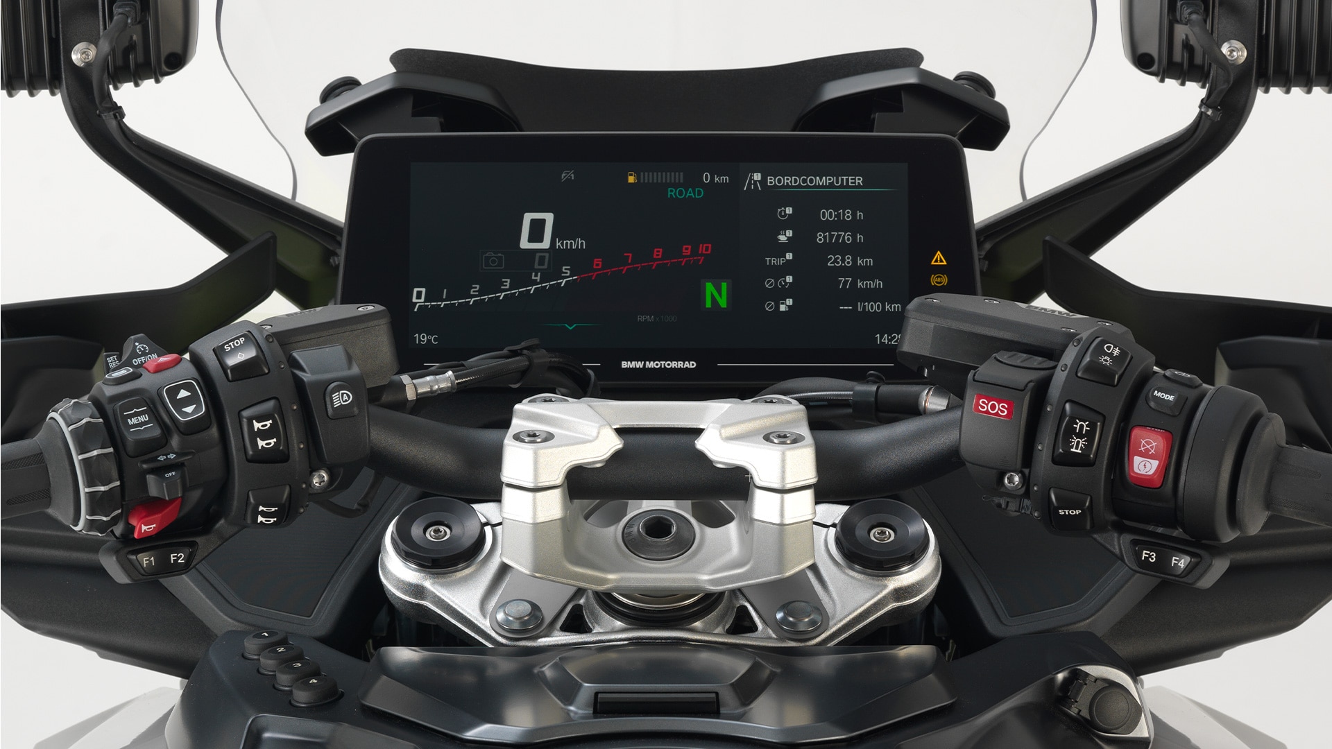 Ergonomisch angeordnete Instrumente der BMW R 1300 RT-P
